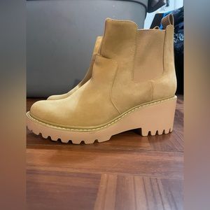 Tan Wedge booties